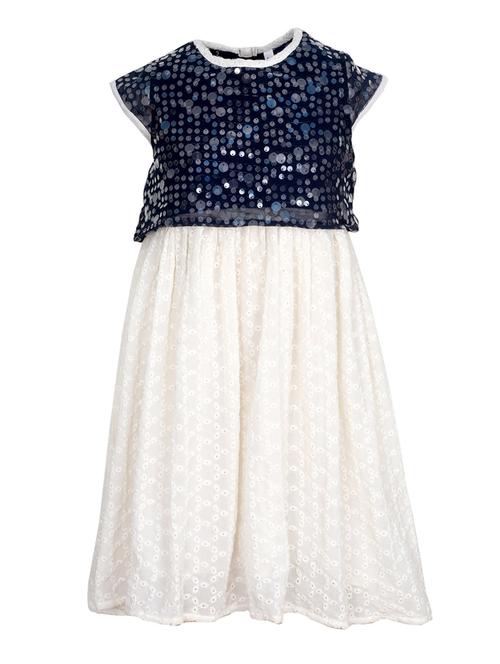 blue & white sequins detailed frock - 20859791 - Very Small Image - 1
