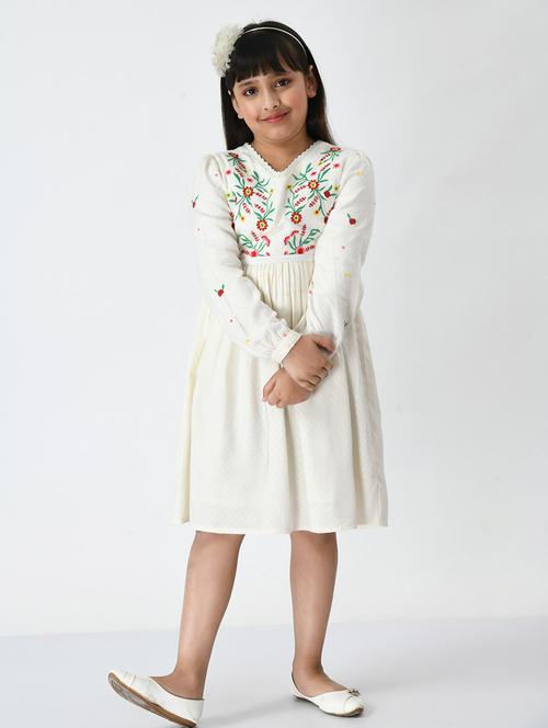girls embroidered cotton frock - 20859831 - Very Small Image - 1