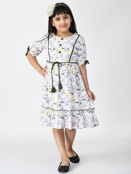 girls floral print cotton frock - 20859945 - Very Small Image - 1