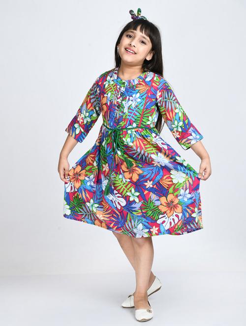 multi coloured floral printed frock - 20859951 - Very Small Image - 1