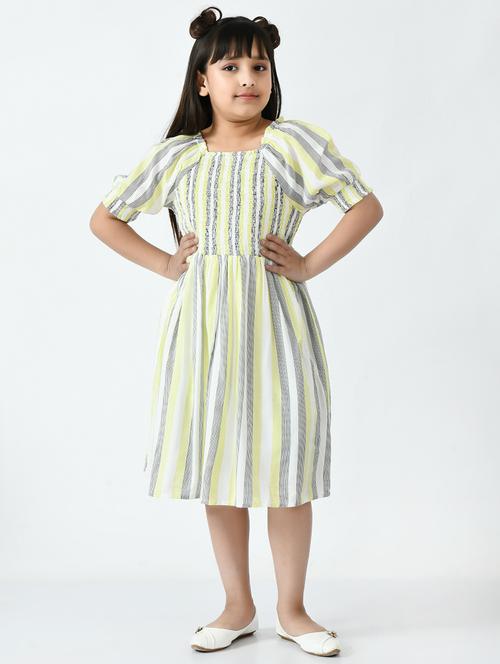 girls striped cotton frock - 20859988 - Very Small Image - 1