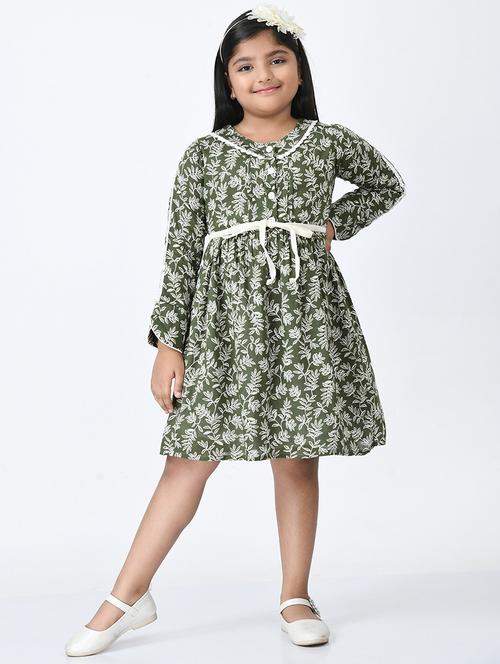girls printed cotton frock - 20860045 - Very Small Image - 1