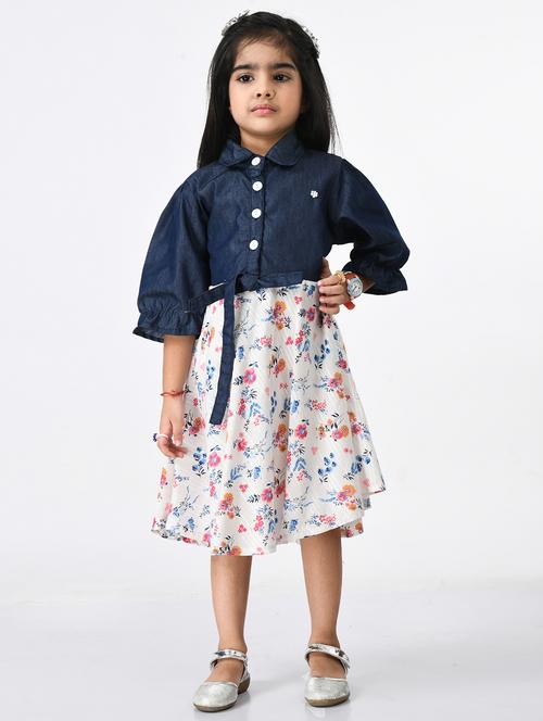 white cotton blend frock - 20860063 - Very Small Image - 1