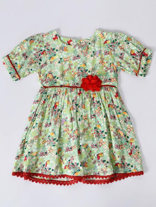 girls floral print cotton frock - 20860075 - Very Small Image - 1