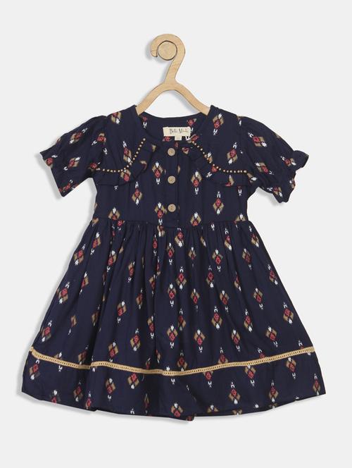 girls printed cotton frock - 20860116 - Very Small Image - 1