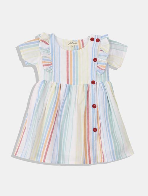 girls striped cotton frock - 20860153 - Very Small Image - 1