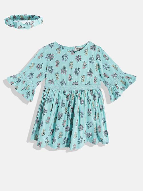 girls floral print cotton frock - 20860171 - Very Small Image - 1