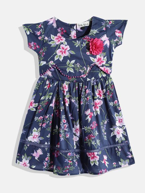 girls floral printed cotton frock - 20860194 - Very Small Image - 1