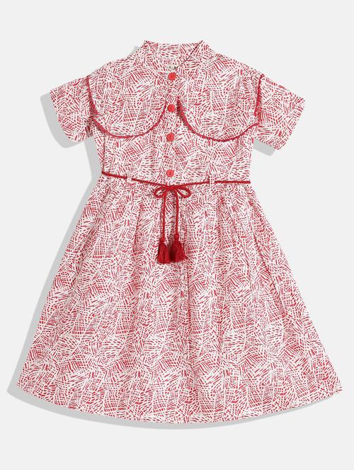 girls printed cotton frock - 20860216 - Very Small Image - 1
