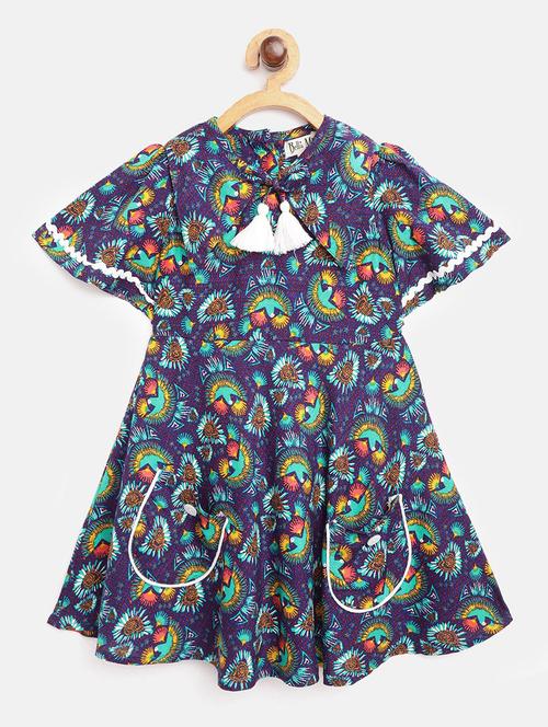 girls floral printed cotton frock - 20860339 - Very Small Image - 1