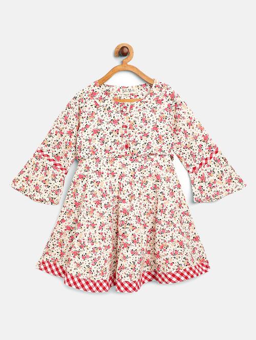 girls floral print cotton frock - 20860351 - Very Small Image - 1