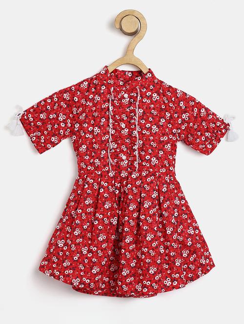 girls floral print cotton frock - 20860362 - Very Small Image - 1