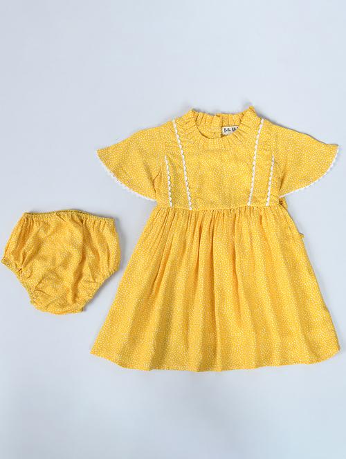yellow cotton frock - 20860445 - Very Small Image - 1