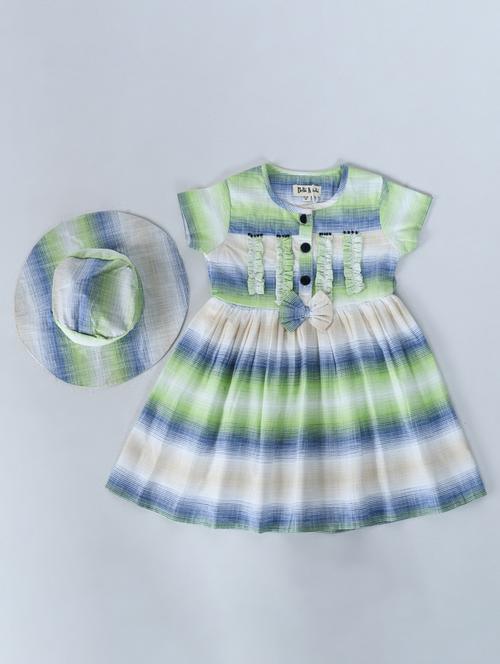 green cotton frock - 20860455 - Very Small Image - 1