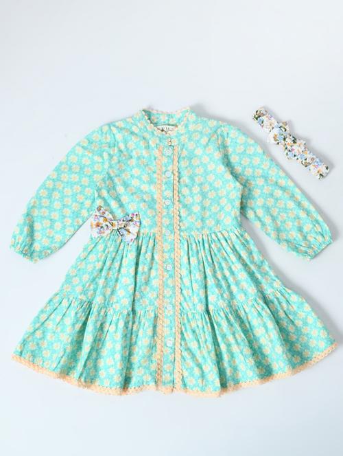 girls floral print cotton frock - 20860473 - Very Small Image - 1