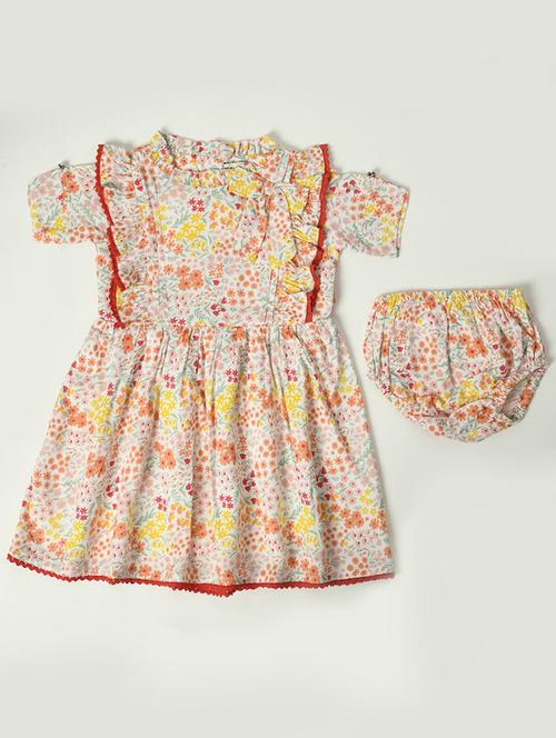 girls floral printed frock - 20860961 - Very Small Image - 1