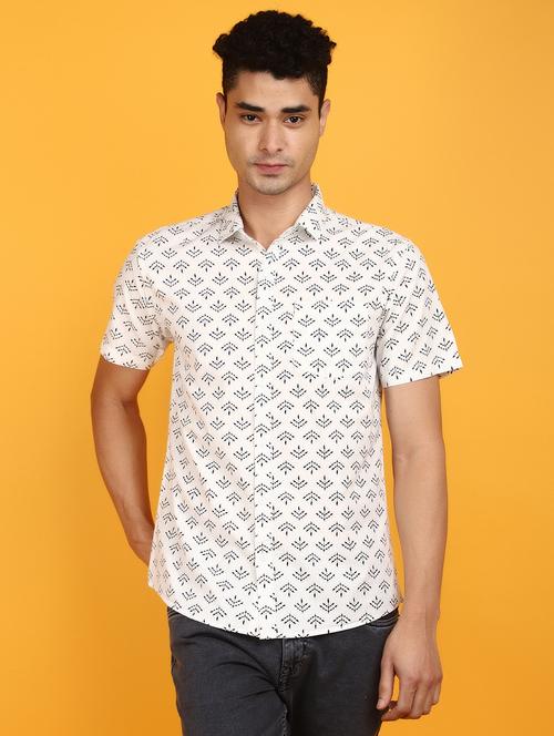 off white cotton casual shirt - 20862898 - Very Small Image - 1