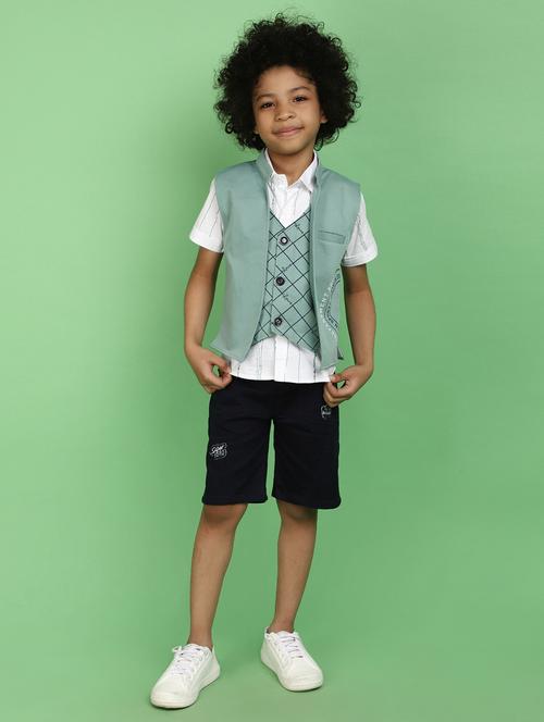 boys short sleeve printed shorts set - 20862906 - Very Small Image - 1