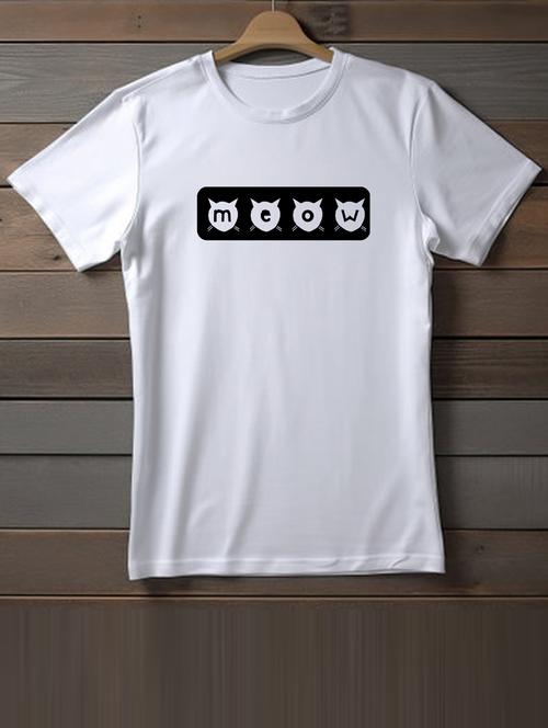 unisex white typographic printed t-shirt - 20863119 - Very Small Image - 1