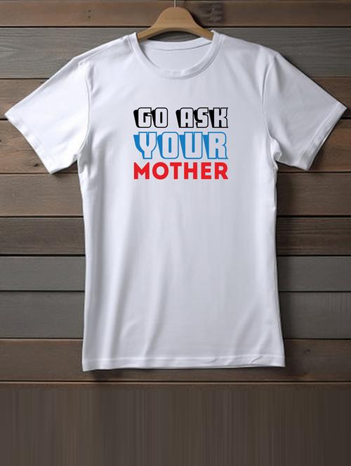 unisex white typographic printed t-shirt - 20863147 - Very Small Image - 1