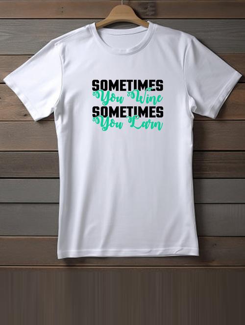 unisex white typographic printed t-shirt - 20863153 - Very Small Image - 1