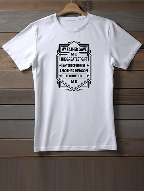 unisex white typographic printed t-shirt - 20863166 - Very Small Image - 1