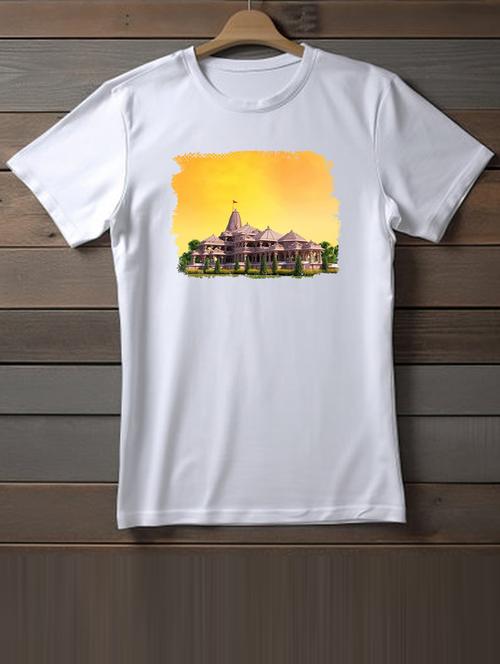 unisex white graphic printed t-shirt - 20863169 - Very Small Image - 1