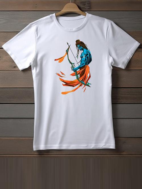 unisex white graphic printed t-shirt - 20863174 - Very Small Image - 1
