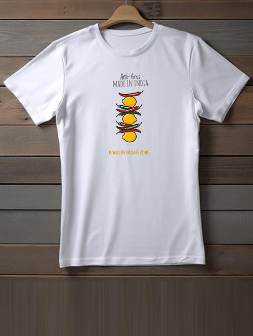 unisex white graphic printed t-shirt - 20863184 - Very Small Image - 1