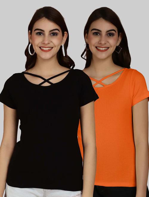 pack of 2 solid multi coloured regular top - 20863339 - Very Small Image - 1