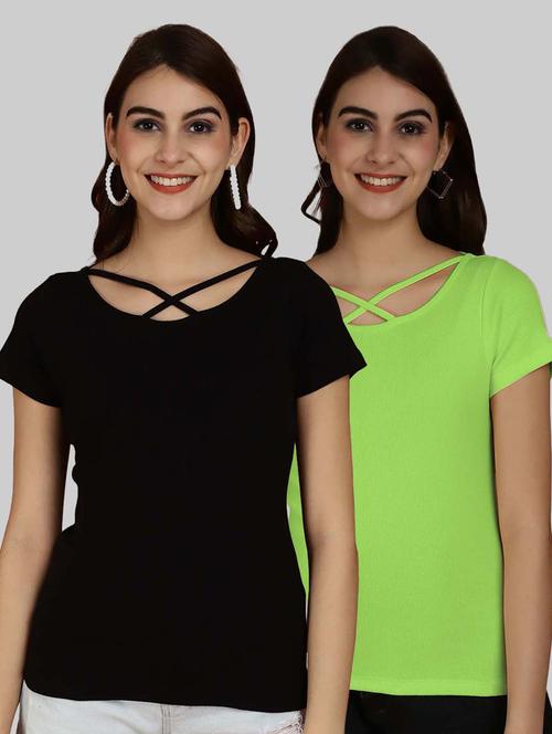 pack of 2 solid multi coloured regular top - 20863340 - Very Small Image - 1
