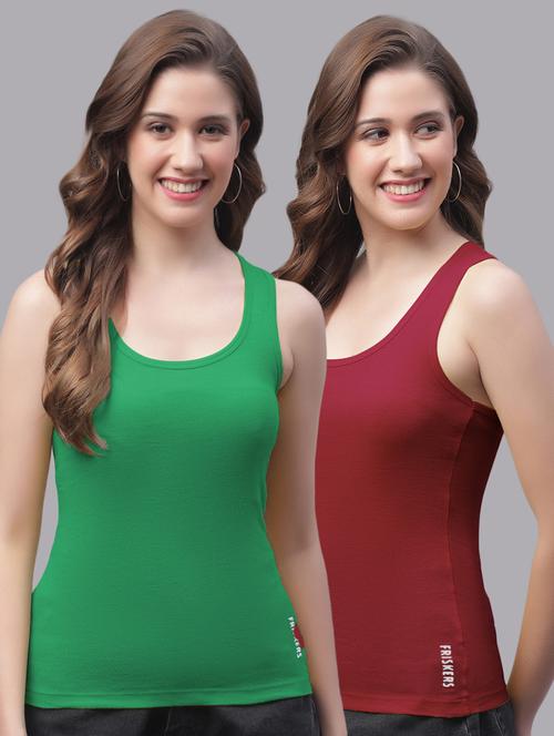 pack of 2 solid multi colored tank top - 20864070 - Very Small Image - 1