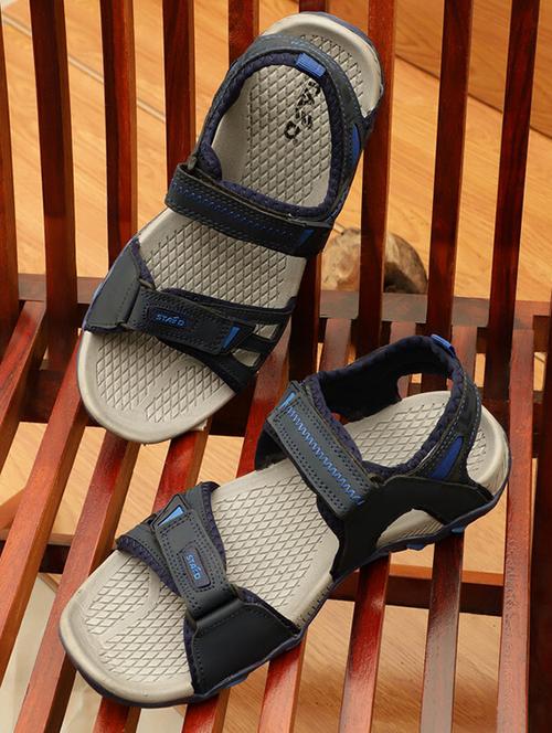 navy synthetic back strap sandals - 20864563 - Very Small Image - 1