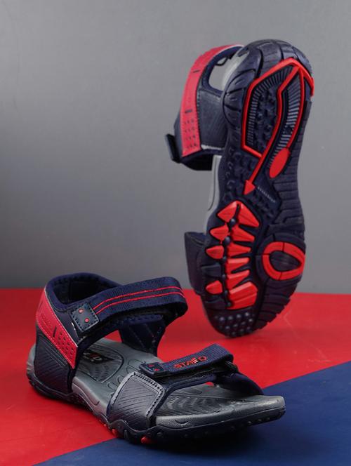 navy synthetic back strap sandals - 20864573 - Very Small Image - 1