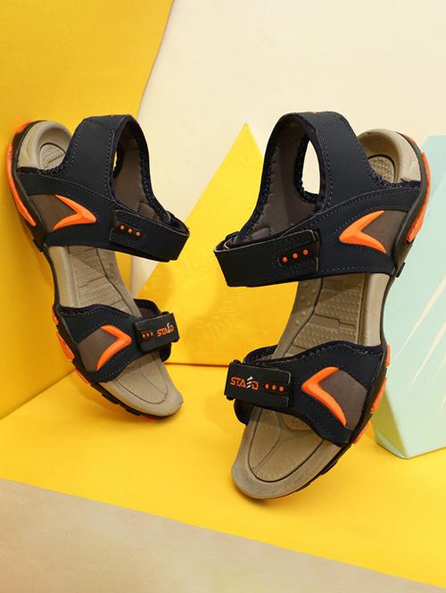 navy synthetic back strap sandals - 20864580 - Very Small Image - 1