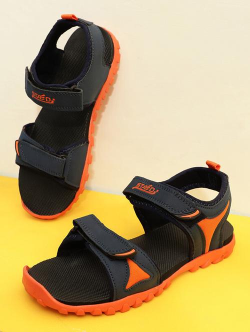 navy synthetic back strap sandals - 20864599 - Very Small Image - 1