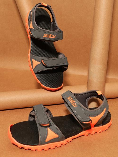 orange synthetic back strap sandals - 20864600 - Very Small Image - 1
