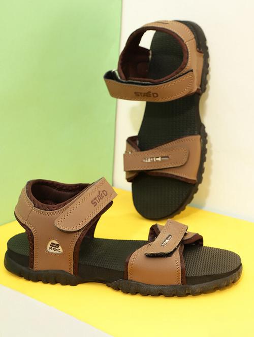 brown synthetic back strap sandals - 20864611 - Very Small Image - 1