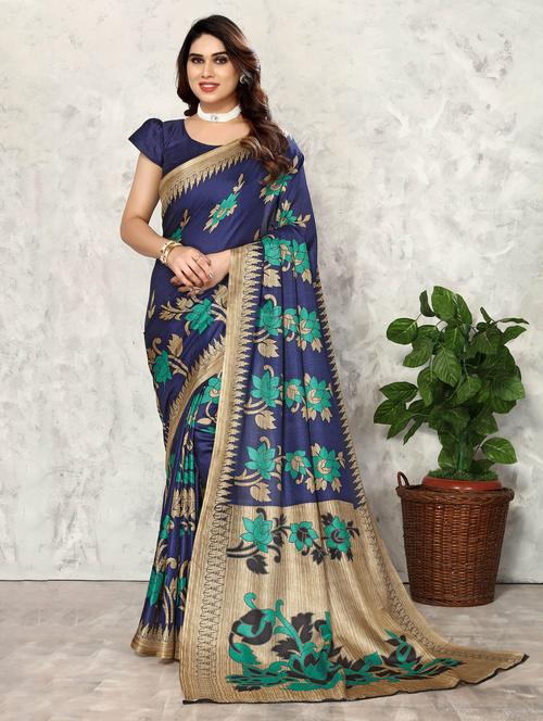 women floral print saree with blouse - 20873505 - Very Small Image - 1