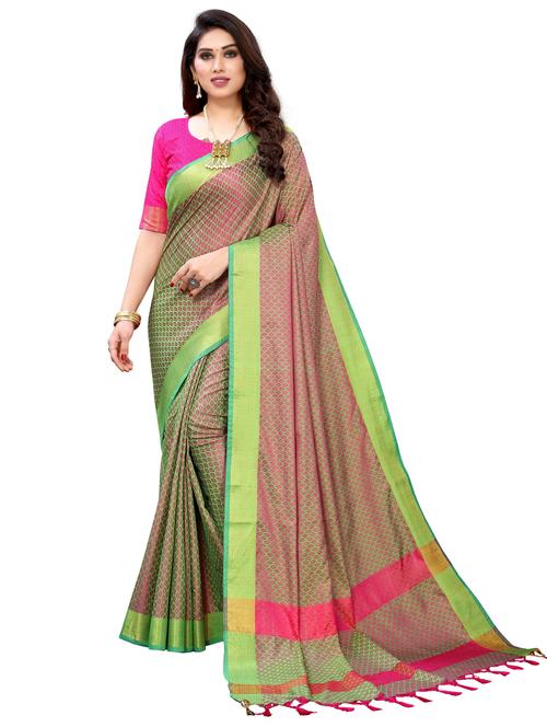 women self design bordered saree with blouse - 20873642 - Very Small Image - 1