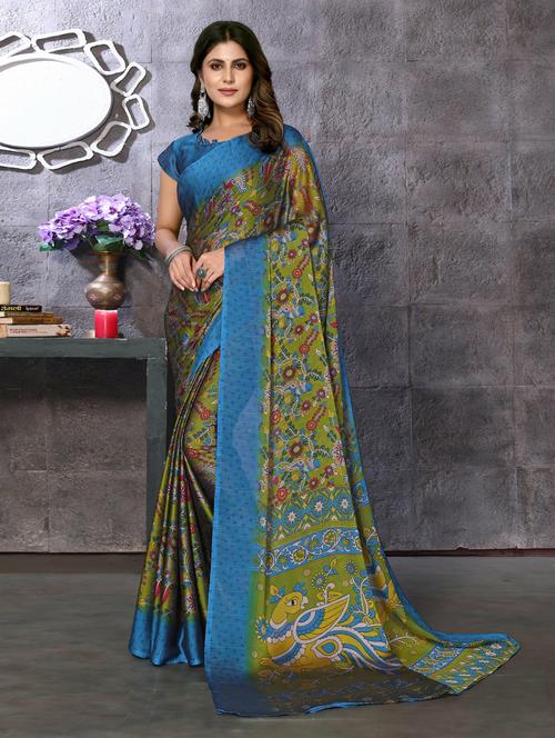 women printed saree with blouse - 20873647 - Very Small Image - 1