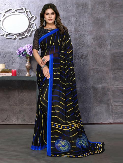 women leheriya print saree - 20873800 - Very Small Image - 1