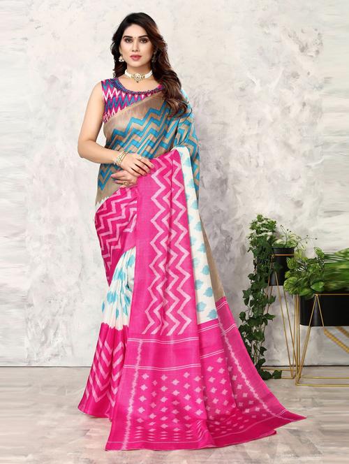 women multi color printed saree with blouse - 20873882 - Very Small Image - 1