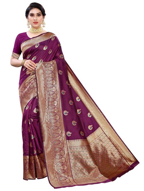 women zari work banarasi saree with blouse - 20874112 - Very Small Image - 1