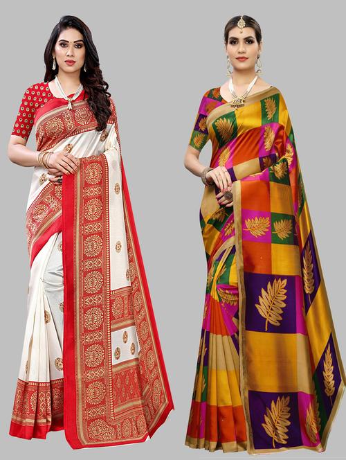 women multi color pack of 2 sarees - 20875048 - Very Small Image - 1
