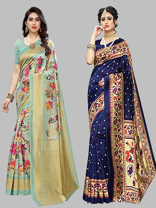 women multi color pack of 2 sarees - 20875058 - Very Small Image - 1