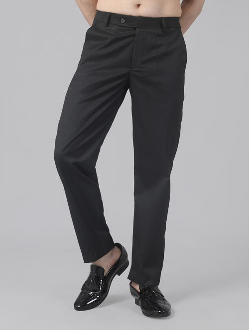 charcoal polyester blend flat front formal trouser - 20876466 - Very Small Image - 1
