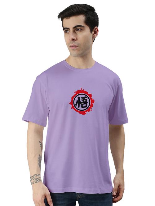 purple cotton blend graphic print t-shirt - 20877065 - Very Small Image - 1