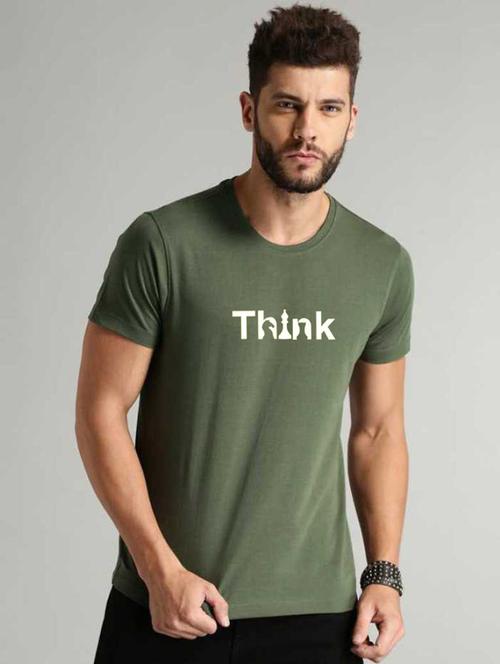 olive cotton chest print t-shirt - 20878162 - Very Small Image - 1