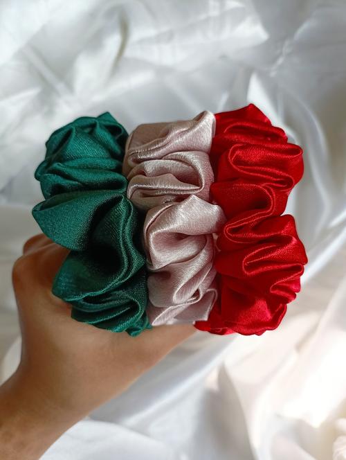 pack of 3 satin scrunchies - 20878600 - Very Small Image - 1